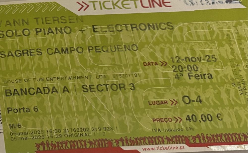 Bilhetes Yann Tiersen Lisboa