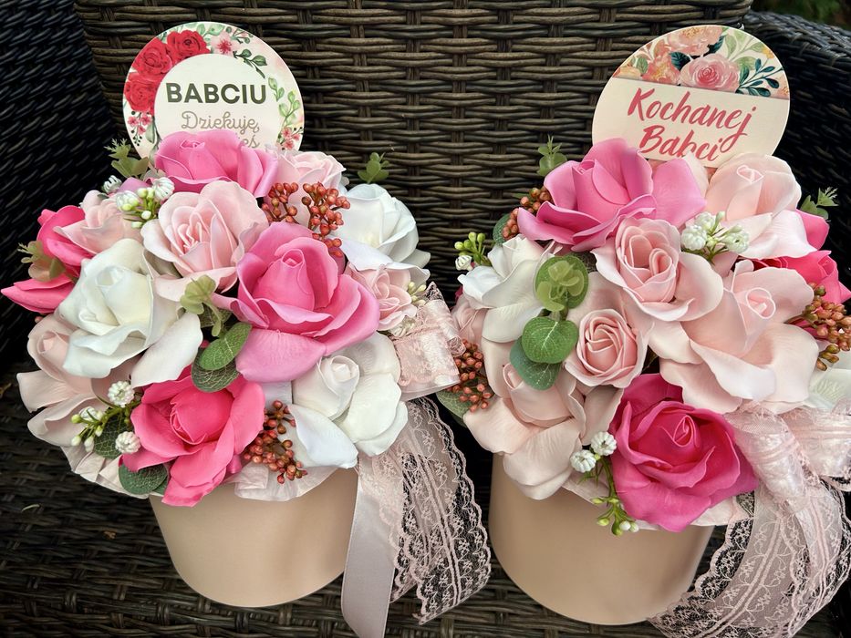 Flowerboxy z kwiatów mydlanych na Dzień Mamy  i inne okazje
