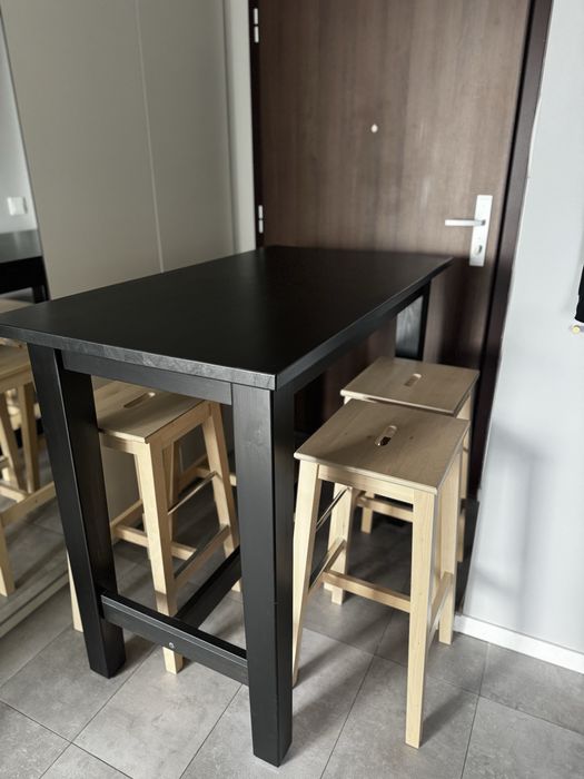 Stół barowy ikea STORNAS + krzesła barowe NILSOLLE