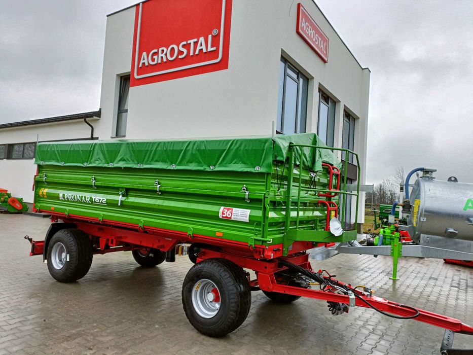 Przyczepa 2-osiowa T672 8T plandeka GRATIS Pronar od ręki AGROSTAL