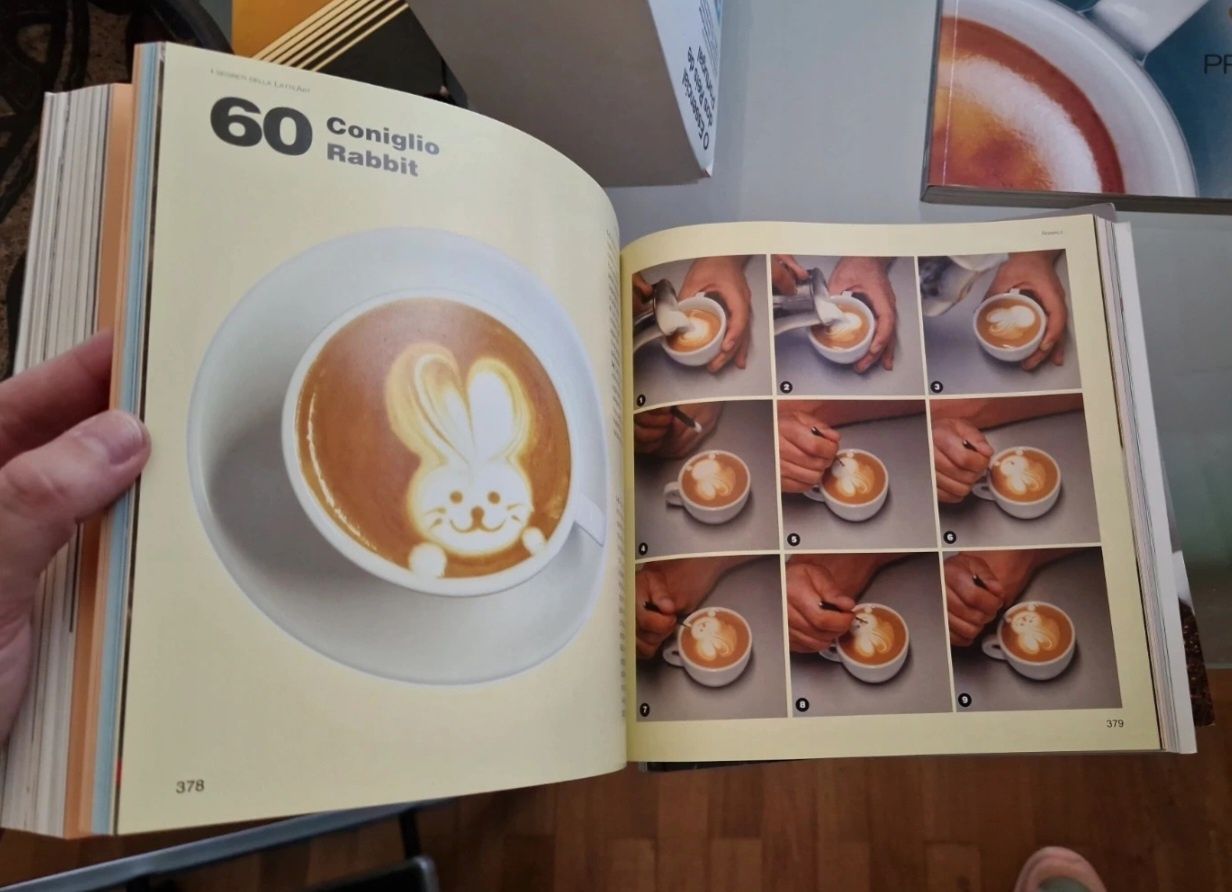 Livro bilingue IT-EN Italian Cappuccino Latte Art