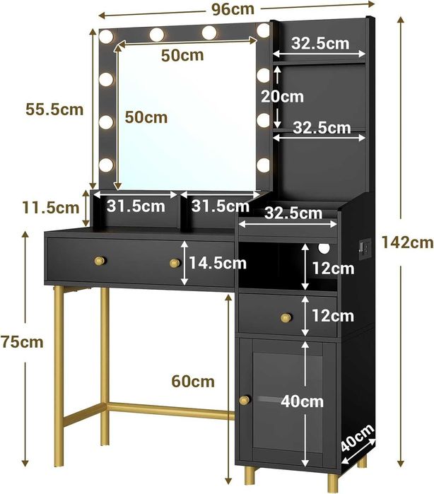 Nowa toaletka z oświetleniem / lustro LED / komoda / makijaż !N233!