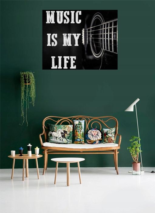 Plakat metalowy Prezent dla muzyka Music is my Life