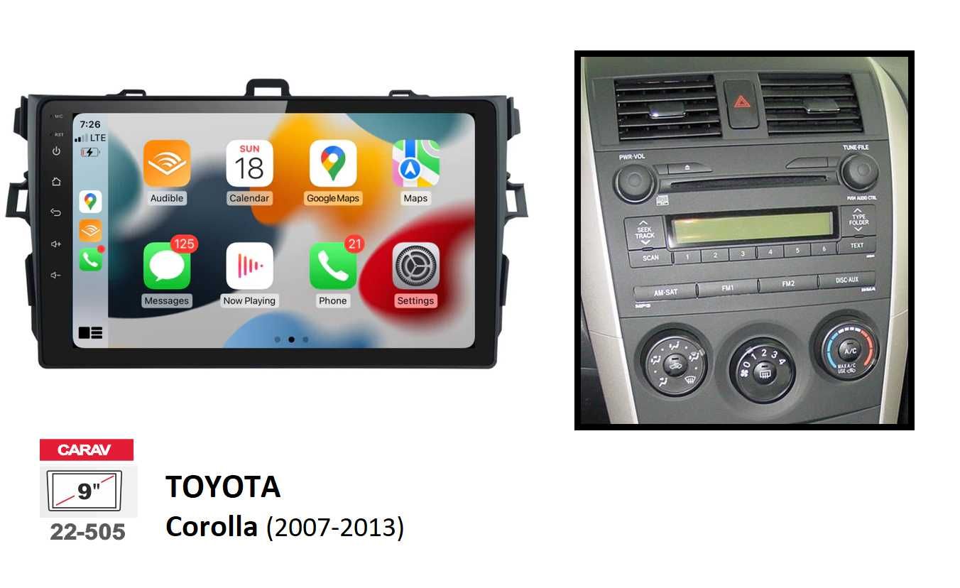 Rádio 2DIN TOYOTA Corolla • (2001 a 2013) • Android [4+32GB] D4D