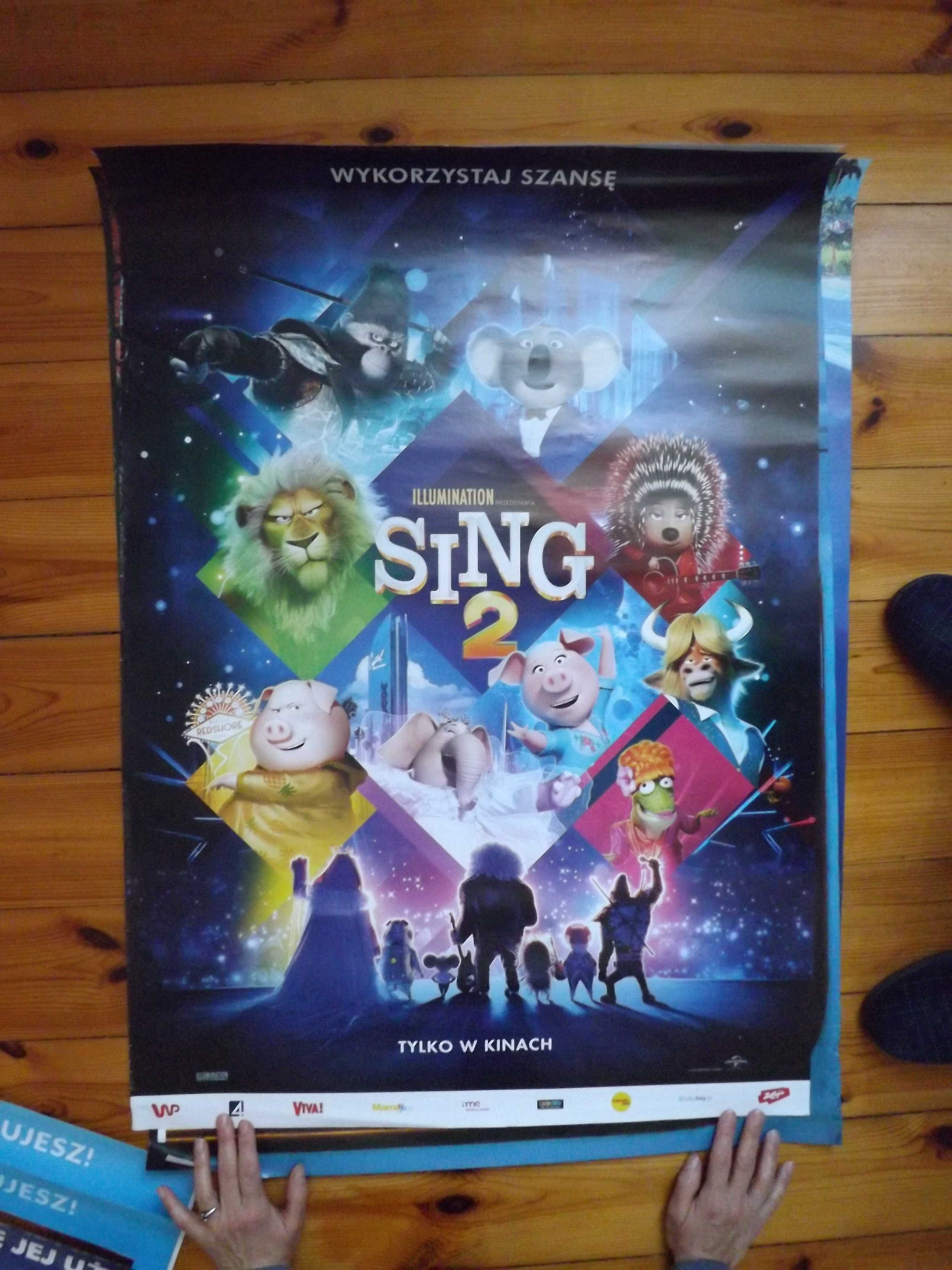 Plakaty z kina bajki filmy Sing2 i inne Wonka