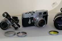 Leica M3 Summaron 35 Summicron 50 Elmarit 135 Torba Leitz filtry Y UV