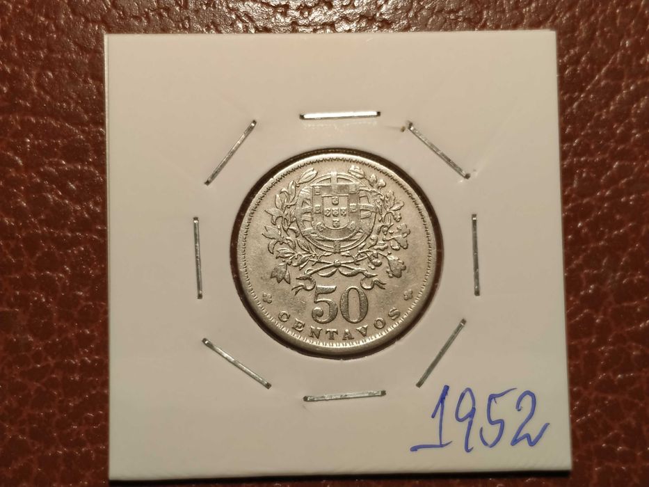 864 moeda de 50 centavos de 1952 em alpaca - Portugal