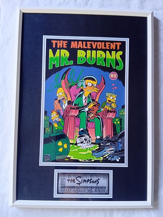 Moldura Série The Simpsons Mr. Burns com Autógrafo (A4)