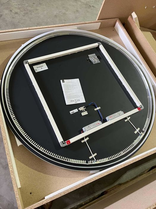 Duże Lustro Podświetlane LED Okrągłe 120cm 300K barwa ciepła