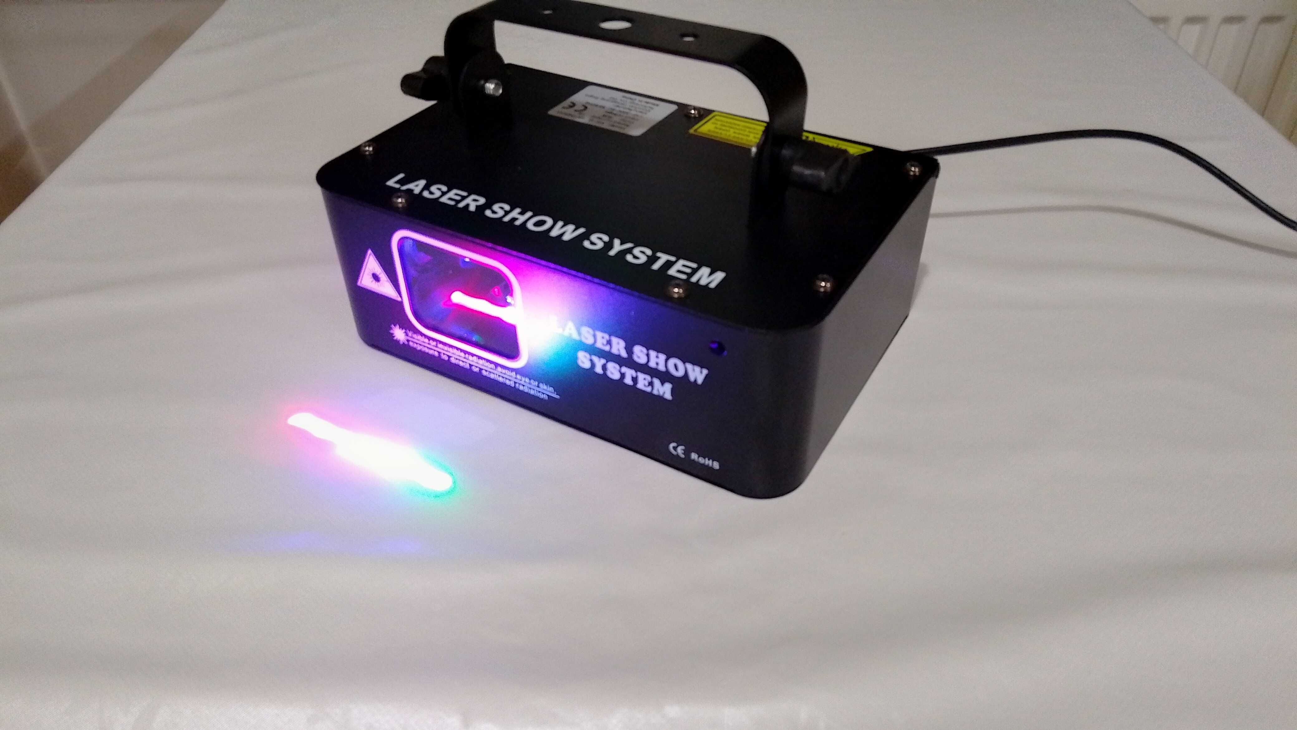 Laser dyskotekowy RGB 500mW (auto, dmx, audio, master-slave) + pilot