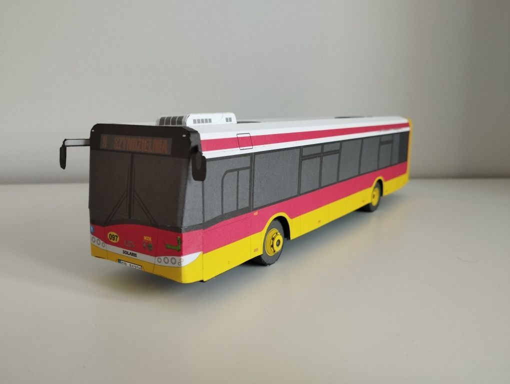 Model kartonowy  autobus duży miejski Mzk Bielsko Biała Solaris Urbino