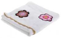 Ręcznik biały w kwiatki mały