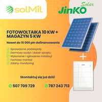 fotowoltaika | Jinko + Sofar Solar | 10 kW + 5 kW magazyn | z montażem