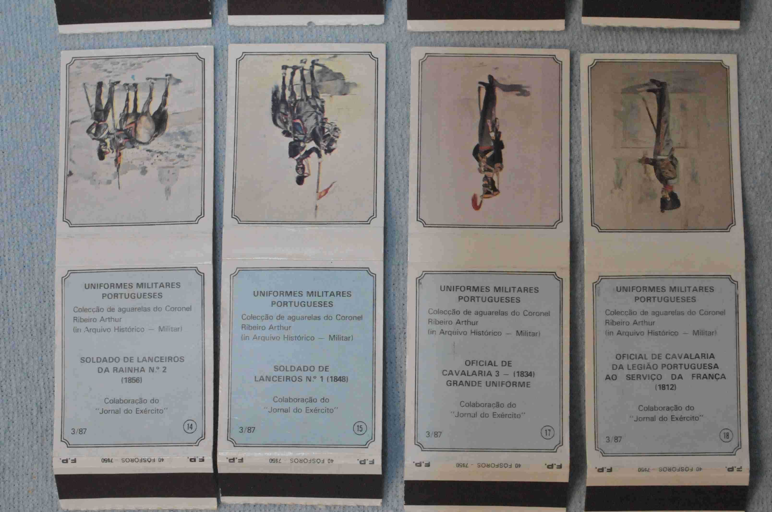 Vintage – Carteiras de fósforos – Uniformes militares portugueses