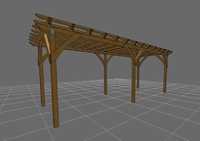 pergola drewniana 2000x6000 spec 100