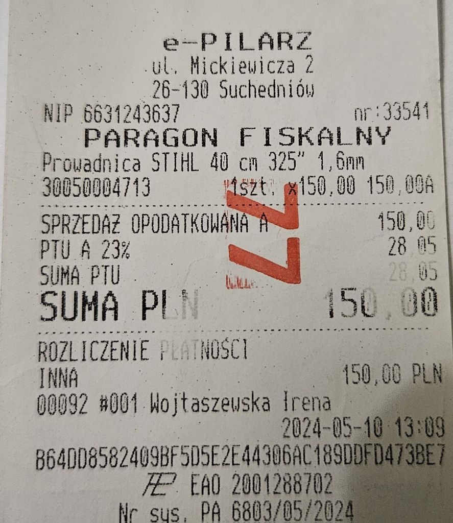 NOWA Prowadnica Piły Stihl 40 cm 325" 1,6 mm