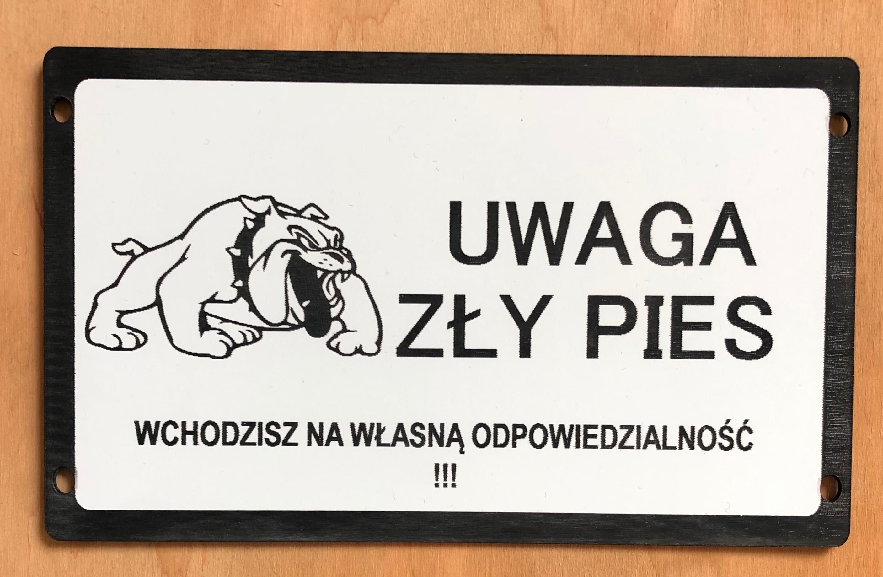 Tabliczki ostrzegawcze uwaga pies