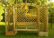 Pergola z Ławką i Donicami Kwietnik Arkada Trejaż Meble Ogrodowe