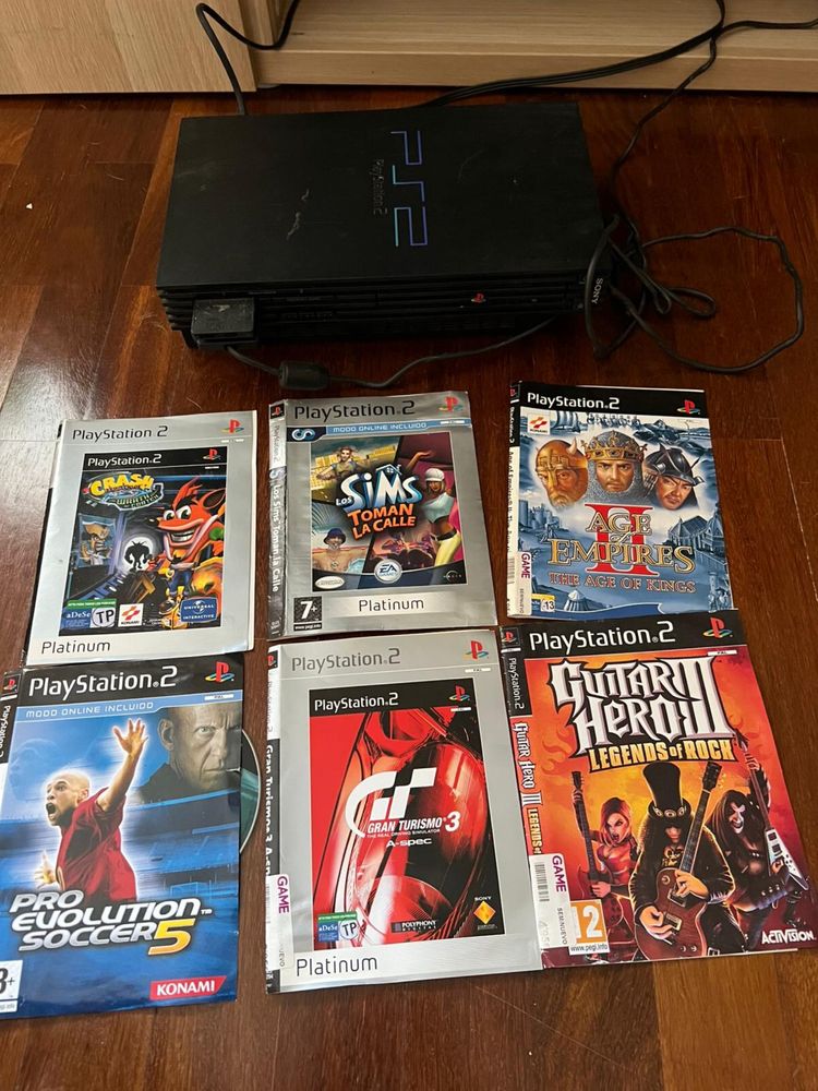 PlayStation 2 + 2 Controles + 6 Jogos