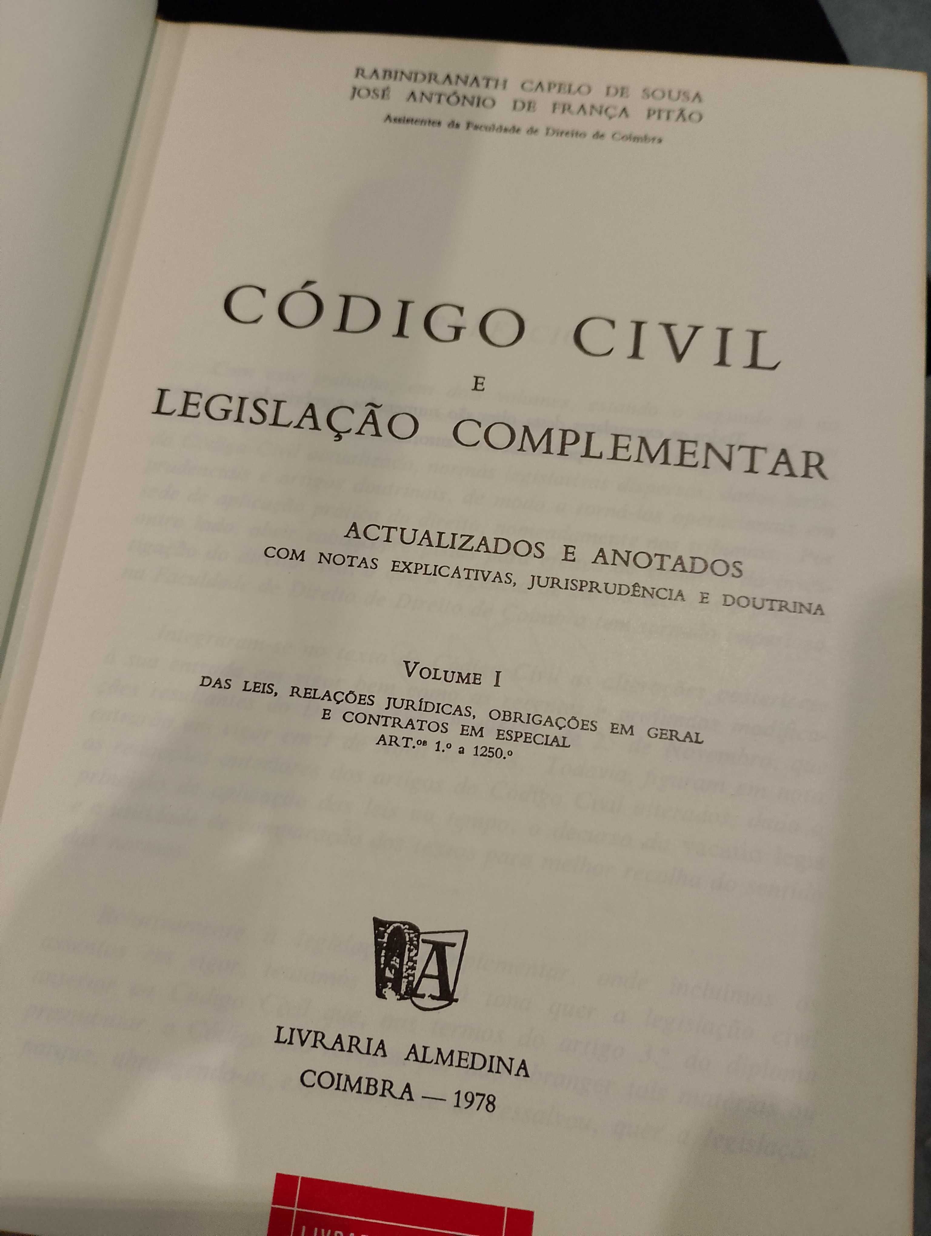 Código Civil e Legislação Complementar- I -Rabindranath e França Pitão