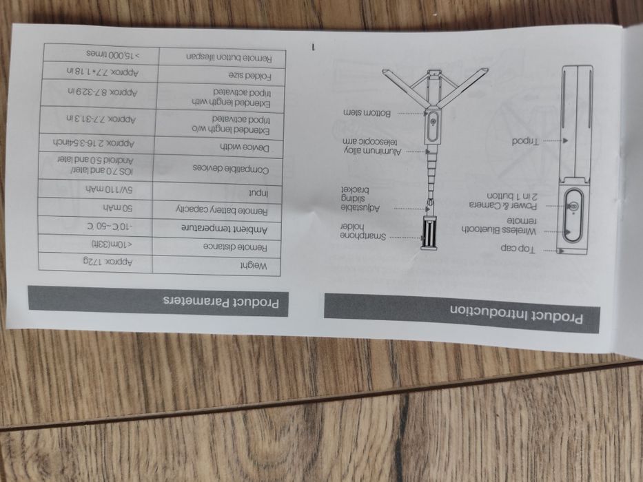 ATUMTEK statyw i kijek do selfie Bluetooth, możliwość rozszerzenia, 3