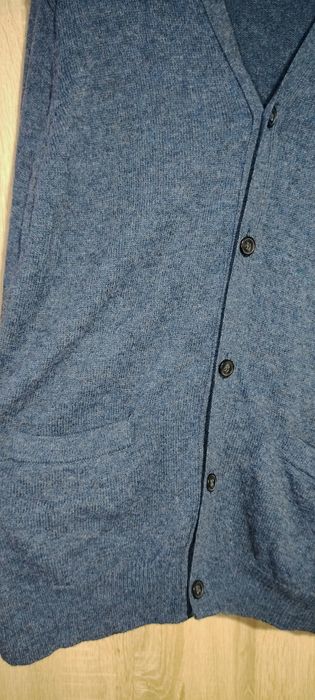 Elegancki długi kardigan oversize Marks & Spencer – XL, granatowy