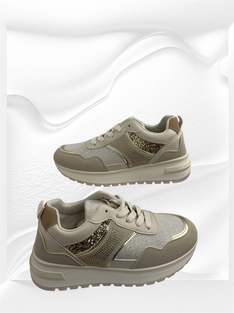 Adidasy beżowe ze złotym