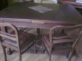 Stół przed wojenny z krzesłami
