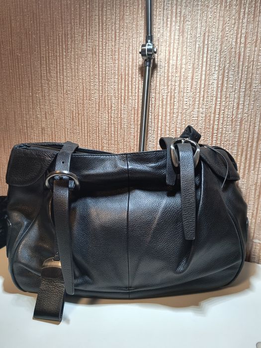 Сумка чорна шкіряна