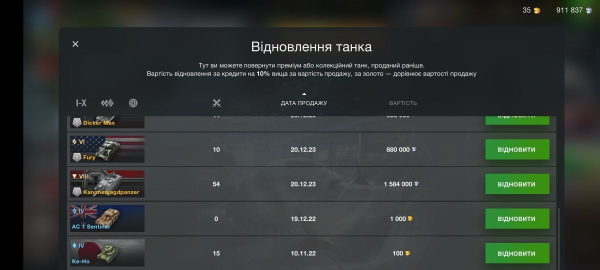 Продається акаунт в world of tanks blitz