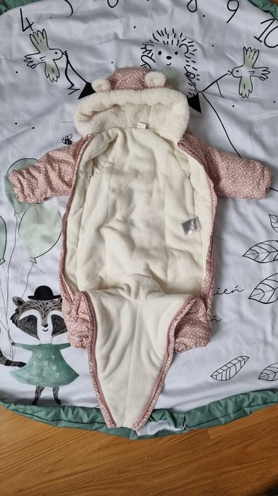 Kombinezon zimowy H&M r. 62 pudrowy róż