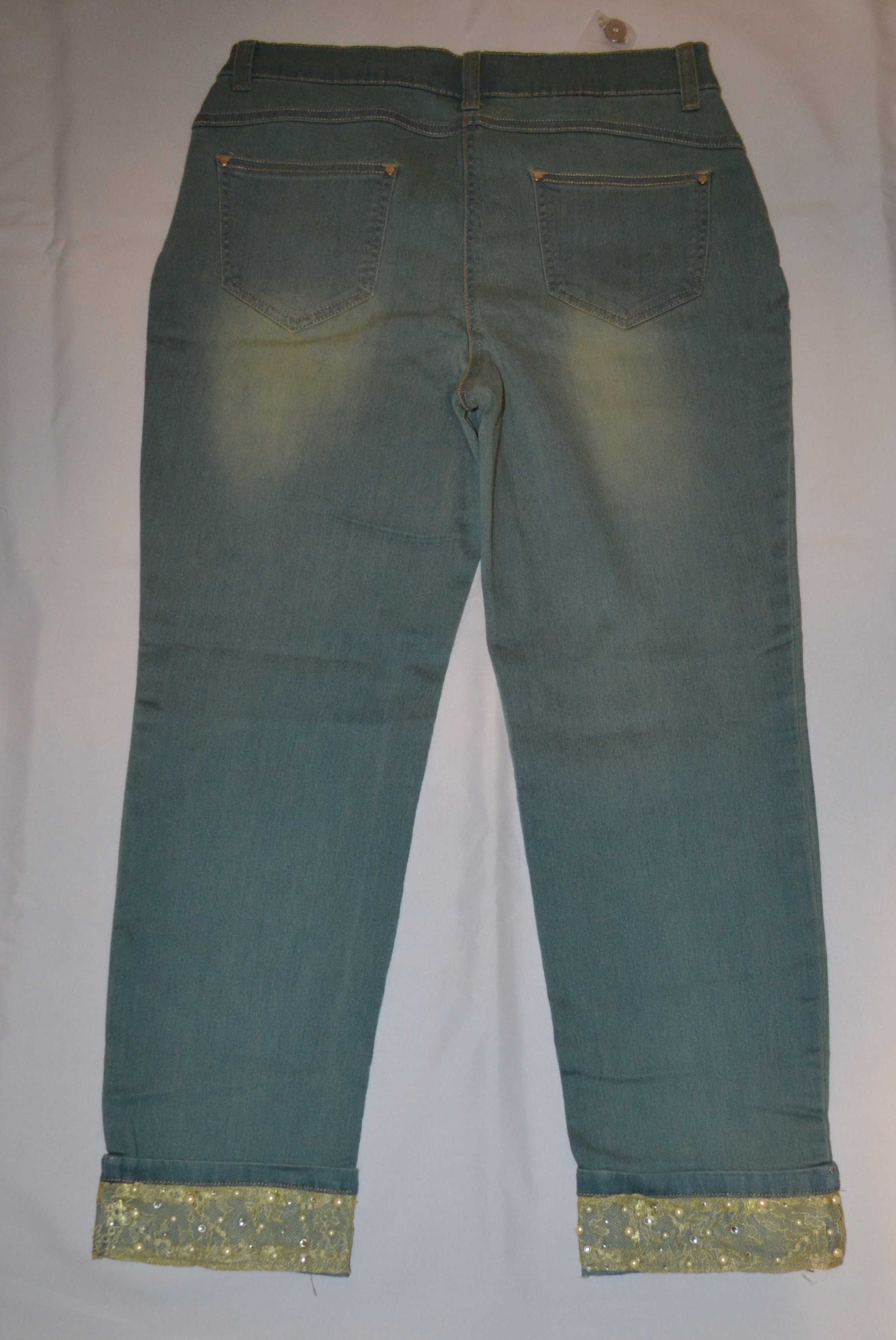 Spodnie damskie rurki niebieskie jeans rybaczki ryba NOWE! Tesini R 40