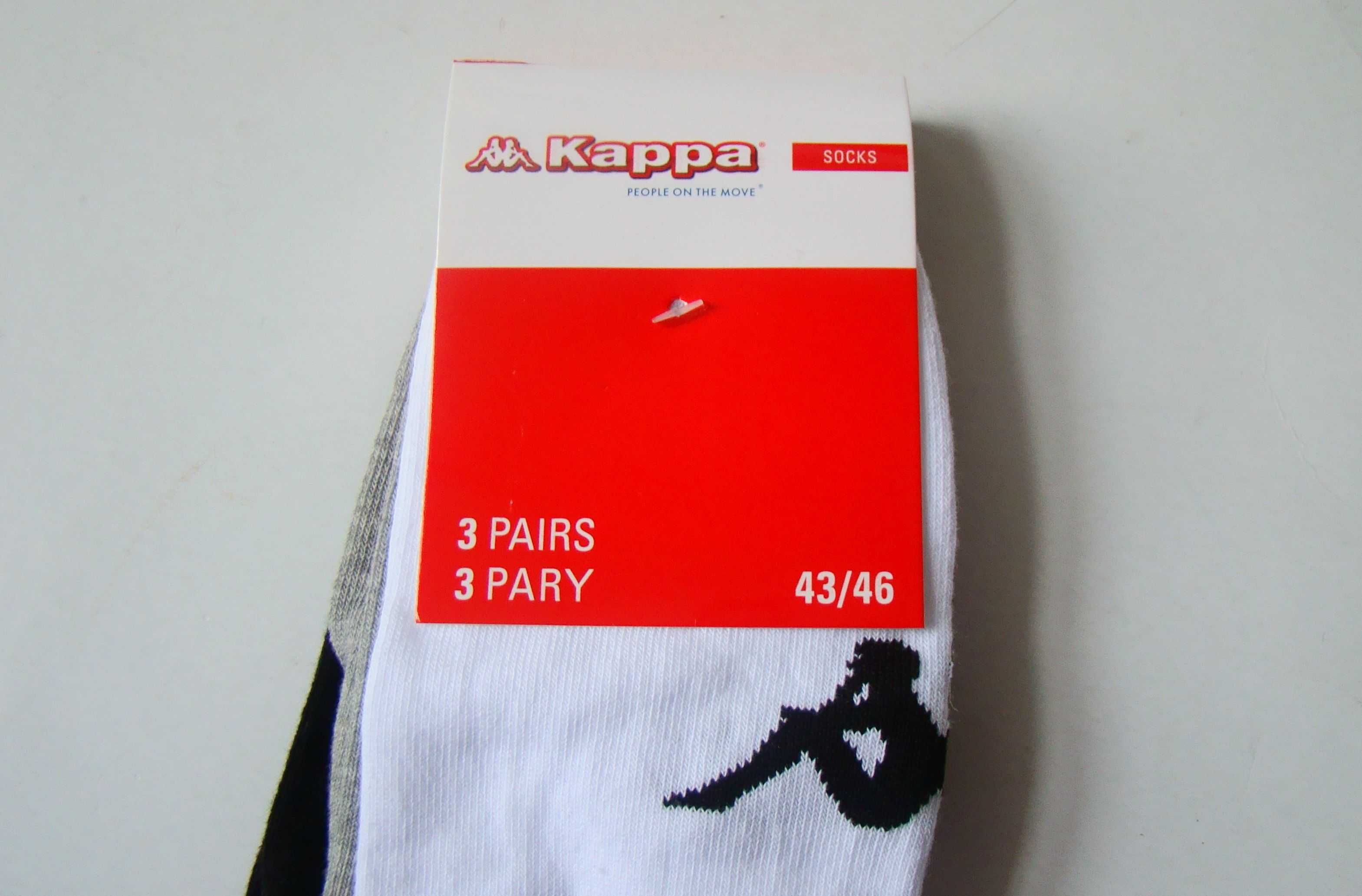 KAPPA SNEAKER Skarpety stopki 3 kolory 3 Pack r. 43-46