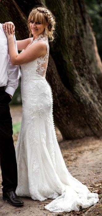 Koronkowa suknia ślubna, rozm.38/40 Justin Alexander, Rybka, Syrenka.