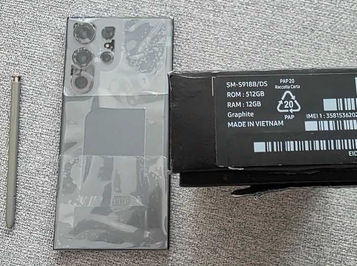 S23 Ultra 512 GB Gwarancja kupiony w sklepie Samsung, wymieniony na gw