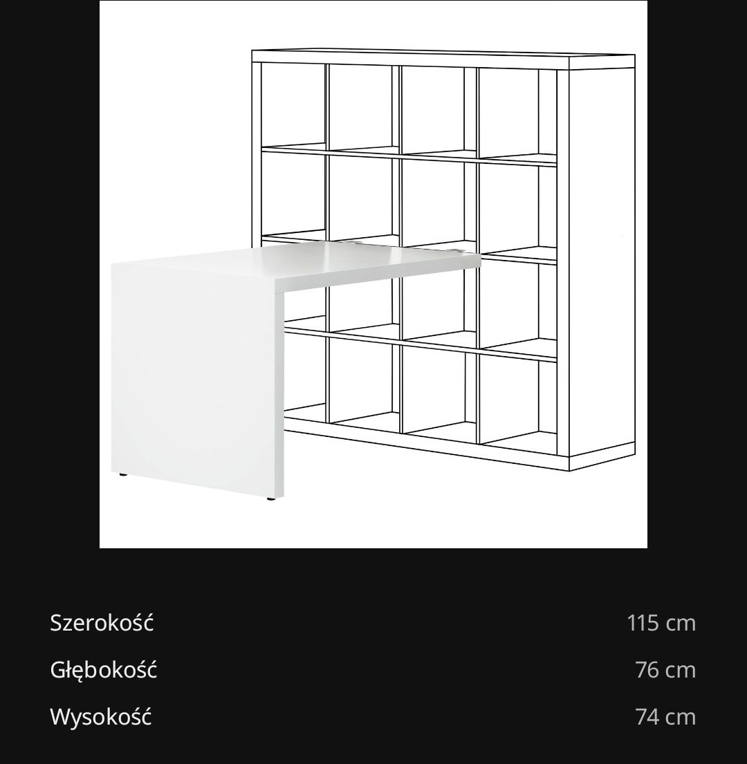 Regał IKEA Kallax z biurkiem