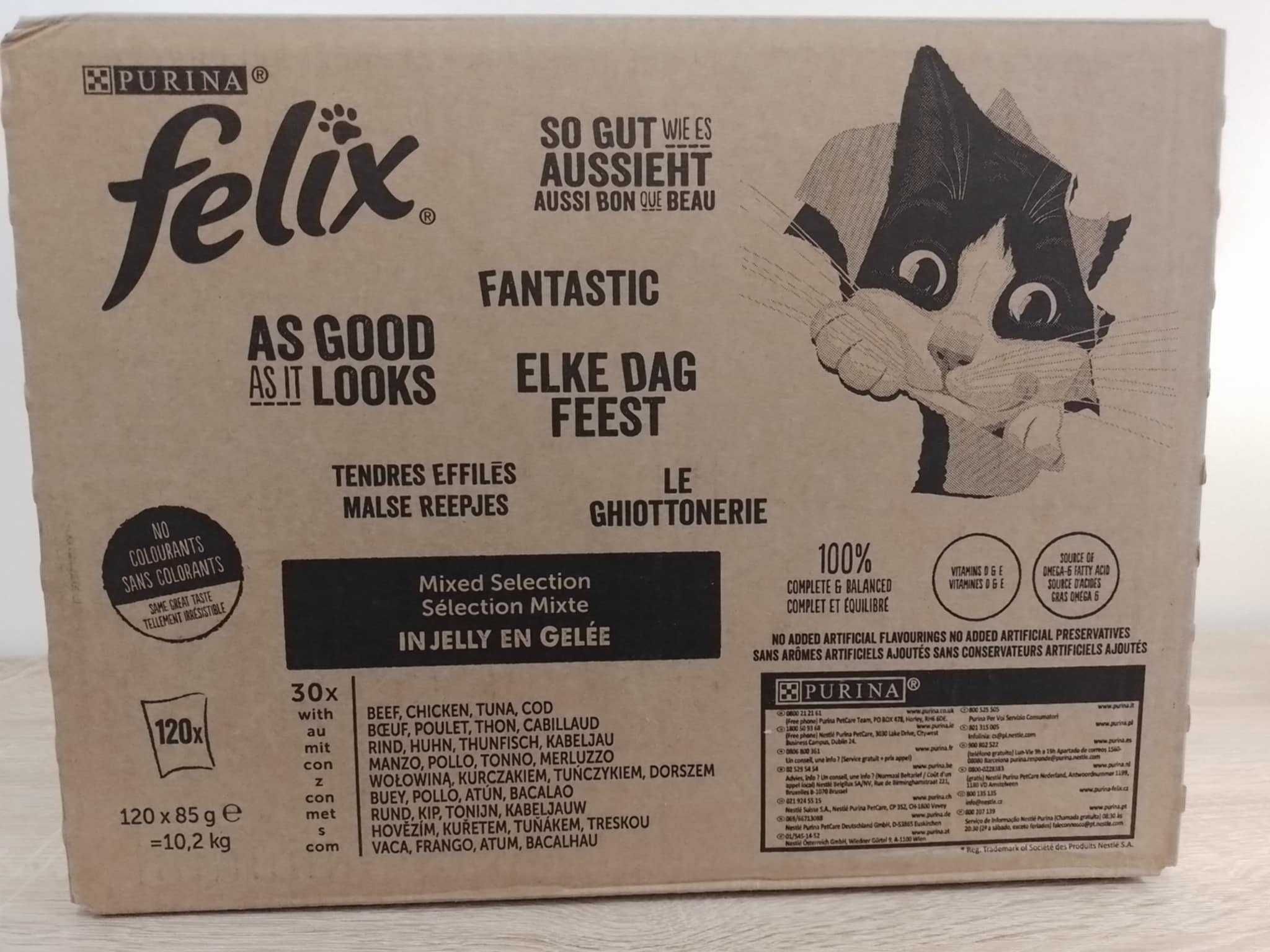 KARMA DLA KOTÓW Felix Fantastic w galaretce MIX SMAKÓW 24 SASZETKI