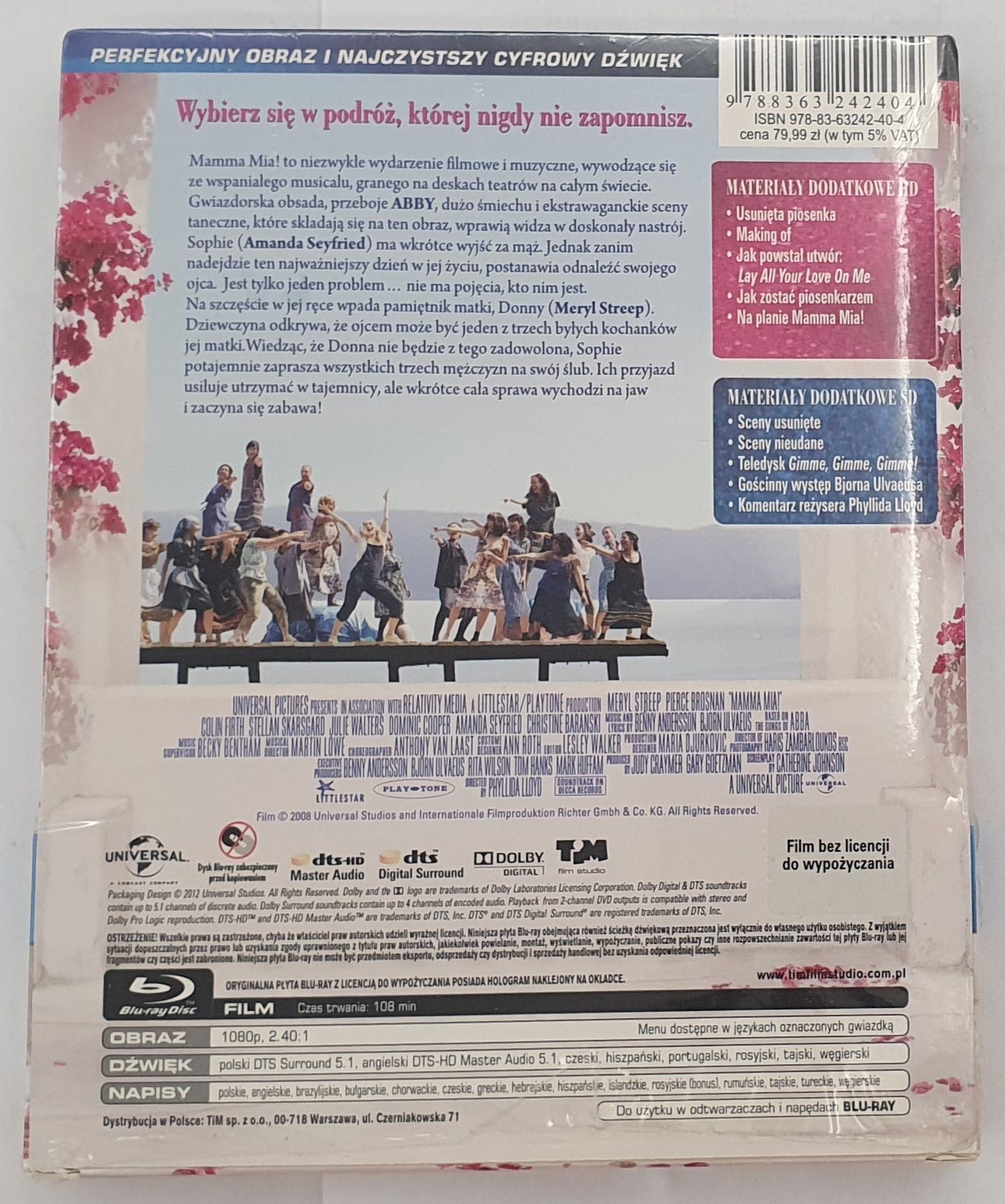 "Mamma Mia!" Blu-Ray Digibook lektor I napisy PL