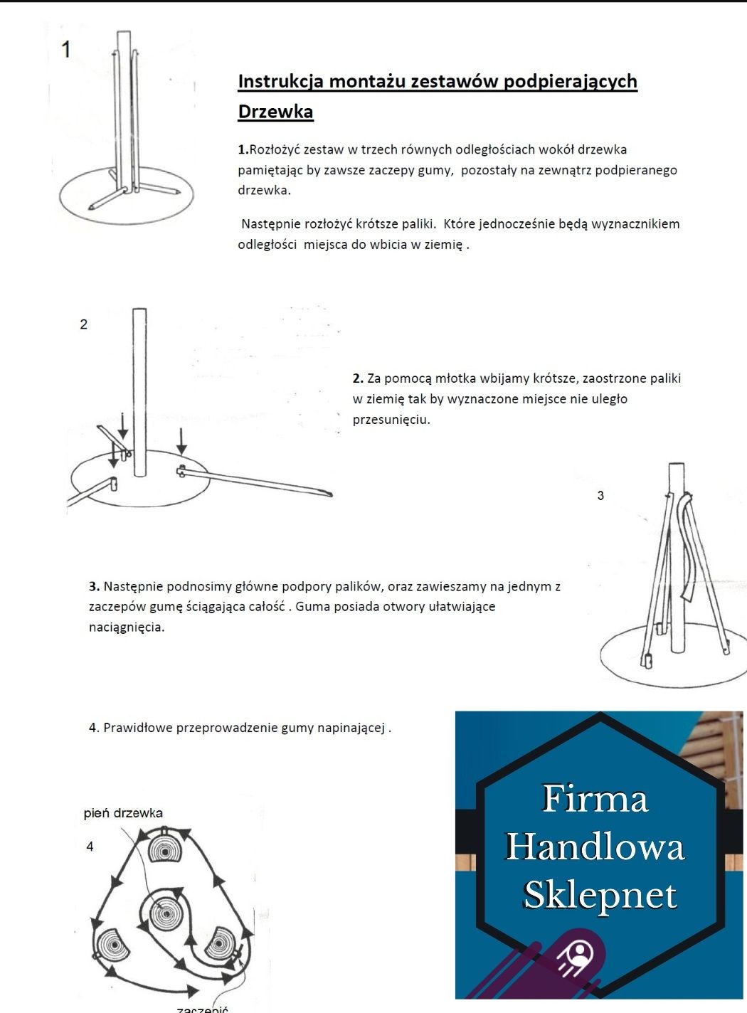Podpora do drzewek zestaw 150 cm 3 paliki fi60