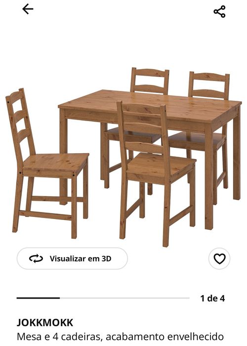 Mesa e 4 cadeiras (IKEA)