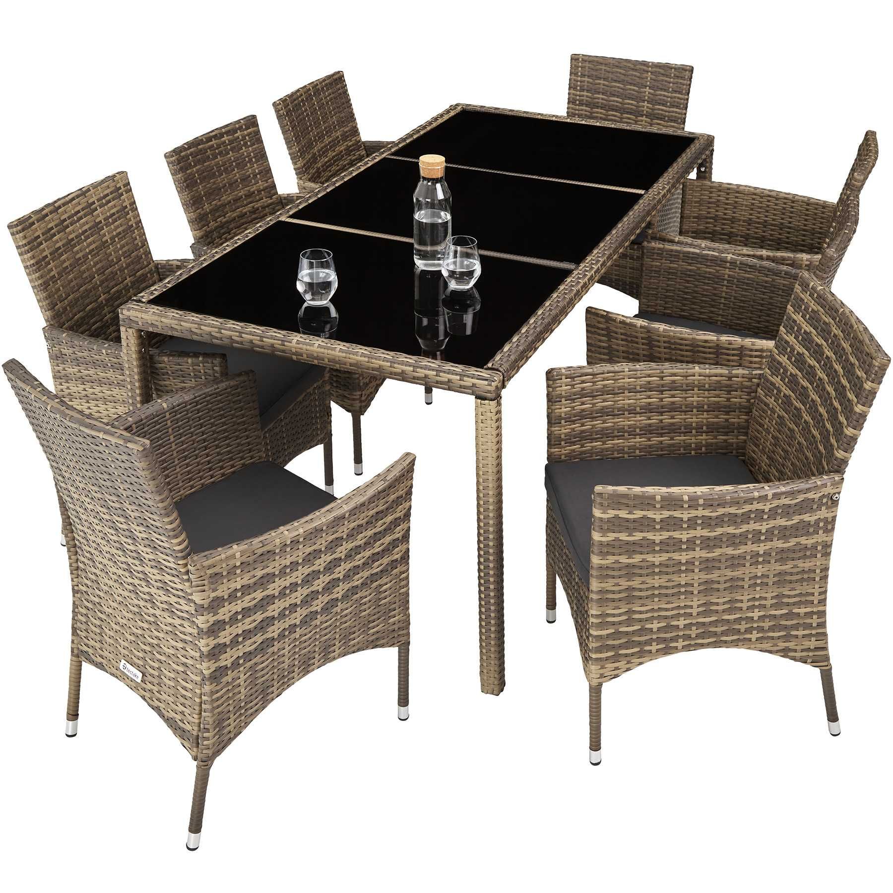 Zestaw mebli rattanowych Almansa naturalny/ciemnoszary OUTLET