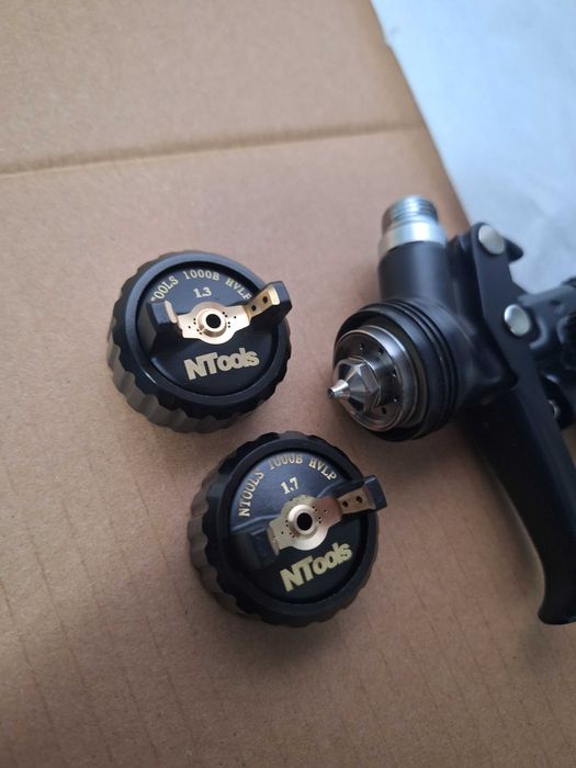 Краскопульт NTools 1000B HVLP.2 дюзи-1.3 та 1.7 у комплекті.Фарбопульт