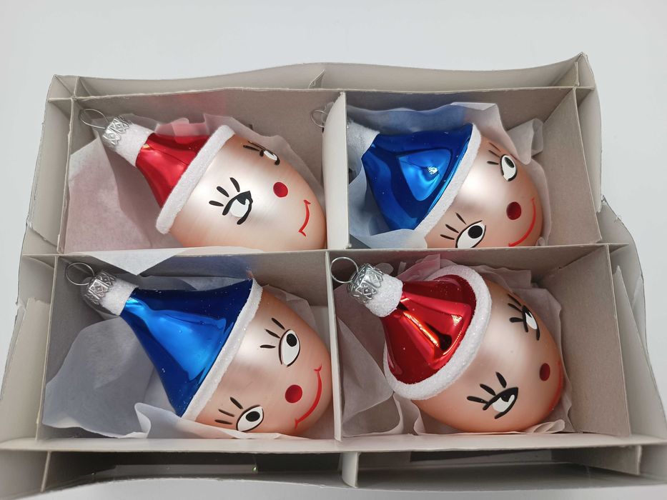 Bombka wzór z PRL skrzat pajacyk krasnal bombki na choinkę