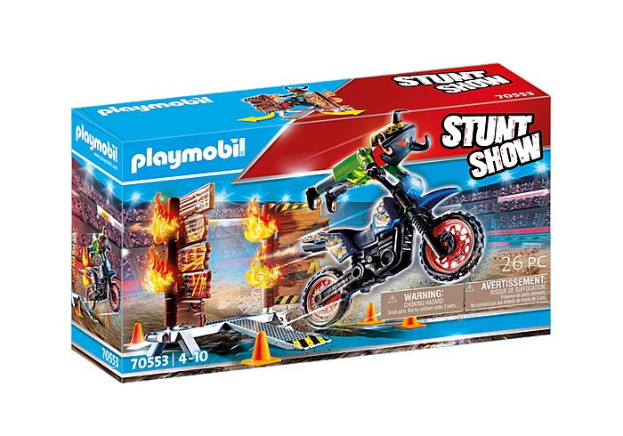 Playmobil 70553 Pokaz kaskaderski: Motor z płonącą przeszkodą