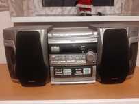 Mini  Radio wieża Philips FW 350C 3xCD 2xKaseta  AUX Głośniki 80W