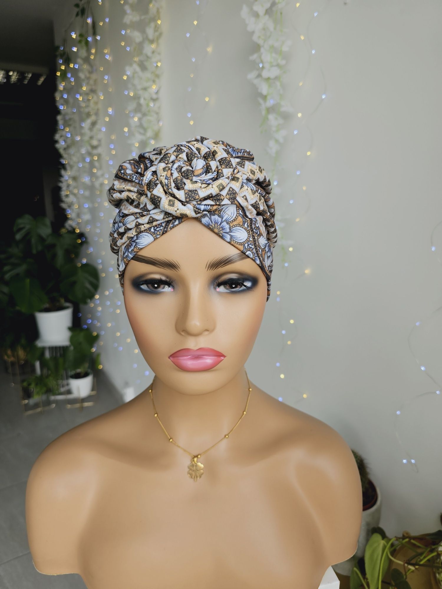 Turban czapka chustka na głowę w trakcie leczenia chemioterapii Soa
