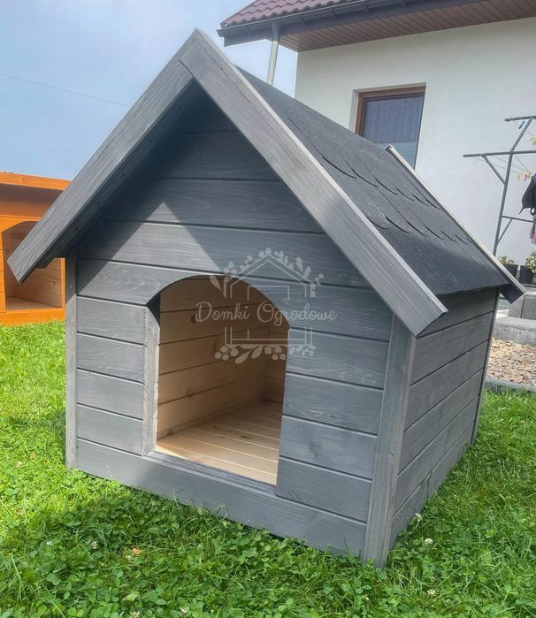 Buda dla psa Rozmiar "XXL" - Grafit - Dach dwuspadowy ID838