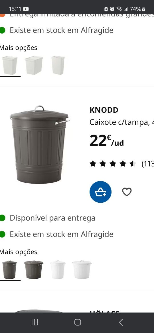 Caixote tipo lixo.