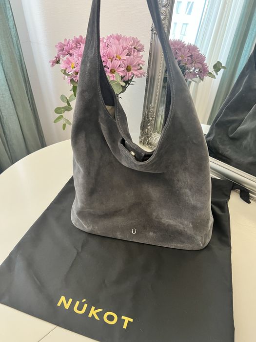 Сумка замшева сіра NUKOT