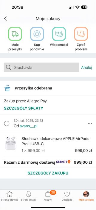 Słuchawki dokanałowe APPLE AirPods Pro II USB-C